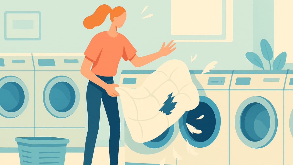 羽毛布団 コインランドリーでカバーをつけたまま洗う時の注意点