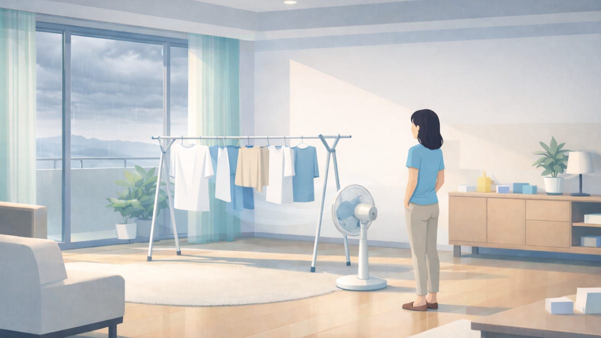 部屋干しは扇風機で早く乾く？基本の当て方とコツ