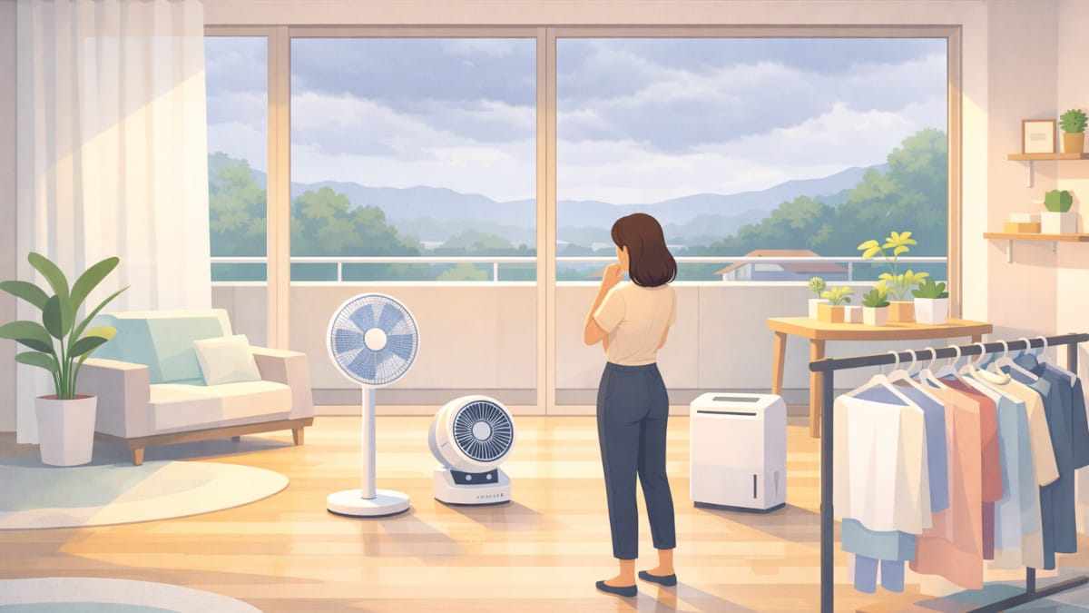 部屋干しで扇風機を使う際の機器比較や電気代