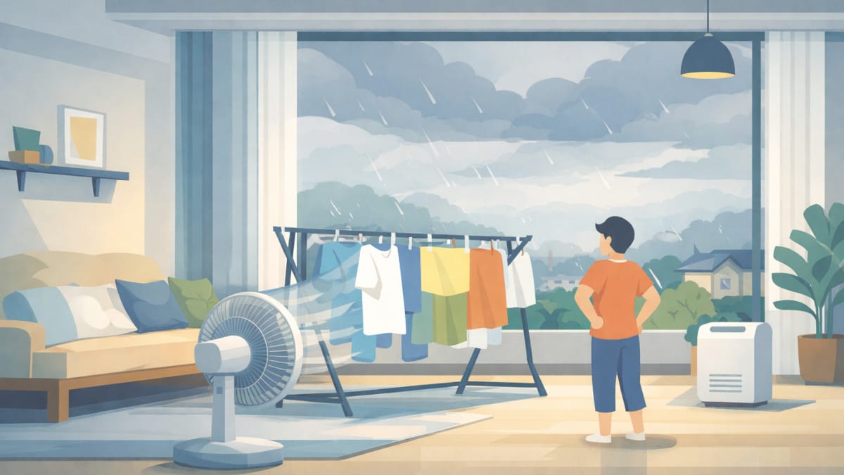 家電を活用した部屋干しの湿気を取る方法