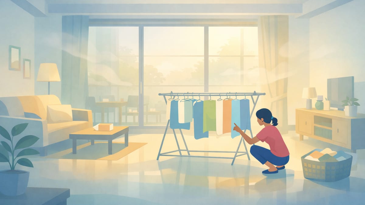 部屋干しが1日経っても乾かない！原因とすぐ試せる対策