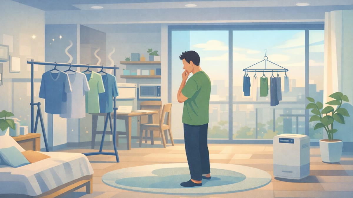 一人暮らしの部屋干しが乾かない！悪臭を防ぐ干し方と配置のコツ