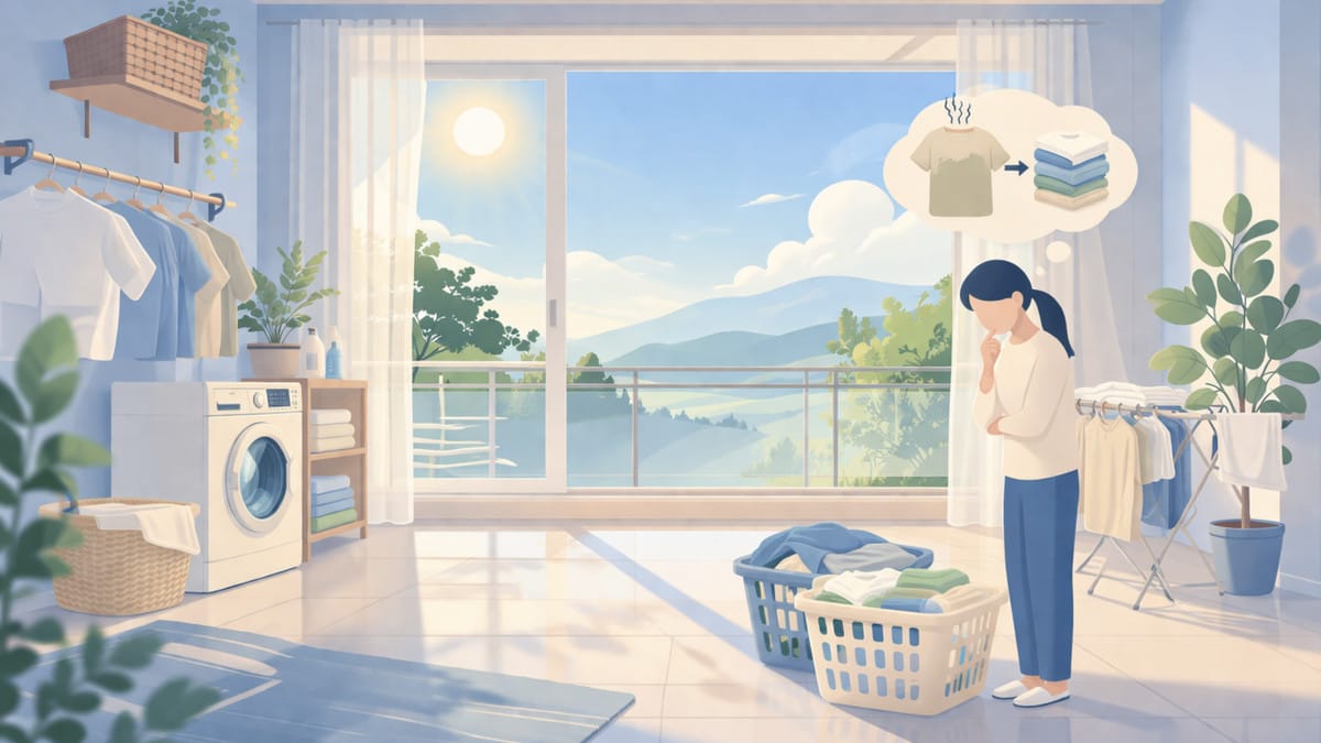 生乾き臭はうつる？服やタオルへの臭い移りの原因と対策